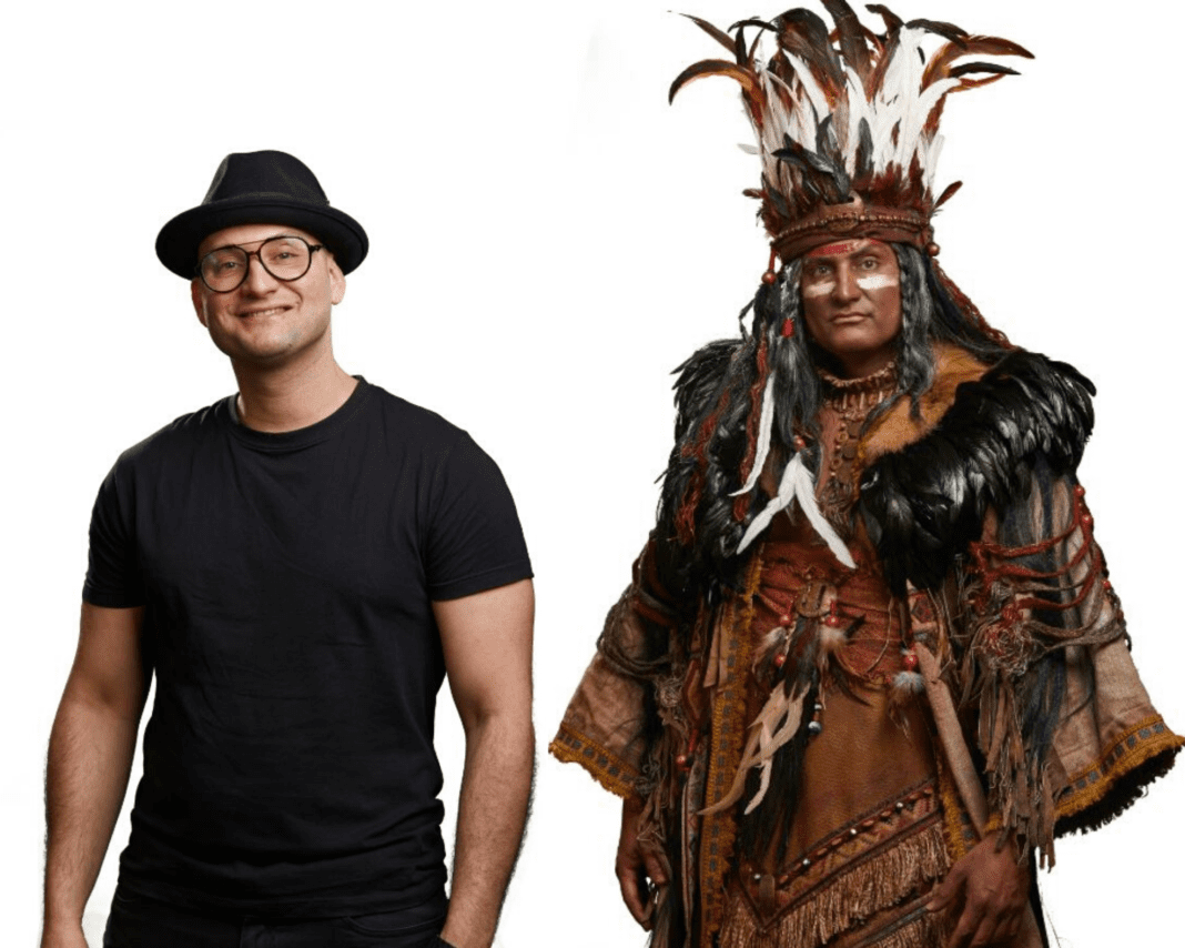Ontdek hier het eerste beeld van Brahim als opperhoofd voor Pocahontas