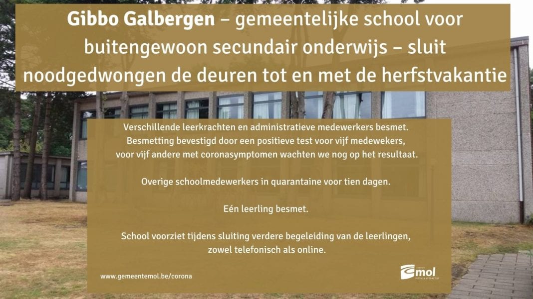 Gemeente Mol: Gibbo Galbergen sluit noodgedwongen de deuren tot en met herfstvakantie