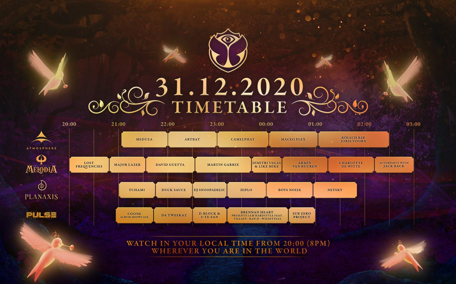 Tomorrowland unveils the full timetable for Tomorrowland 31.12.2020